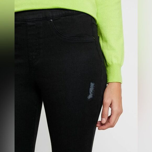 Spanx Vintage Distressed High Rise Skinny Jeans Black Size Extra Large - Picture 5 of 12